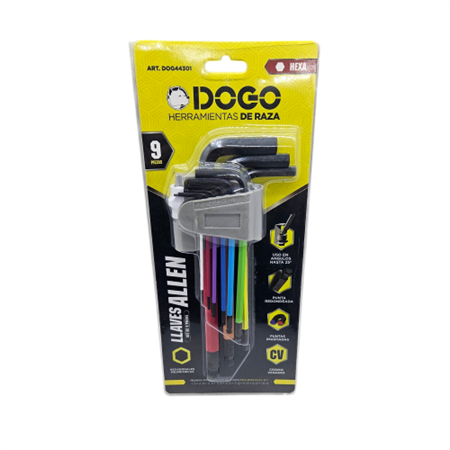 SET DE LLAVES ALLEN 1,5 A 10 MM 9 PIEZAS
