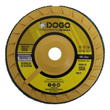 DISCO FLAP OXIDO DE ZIRCONIO Ø180 GR 60 R/PLÁSTICO